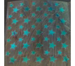 50 Buegelpailletten Sterne Mix spiegel blau